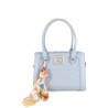 Bolsa Satchel Bordado con Mascada color Azul Celeste