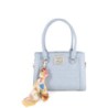 Bolsa Satchel Bordado con Mascada color Azul Celeste