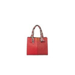 Bolsa Satchel Chica con Mascada color Rojo