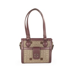 Bolsa Satchel Chica Textil color Café