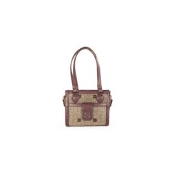 Bolsa Satchel Chica Textil color Café