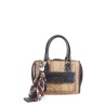 Bolsa Satchel Chica Textil con Mascada color Camel