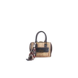 Bolsa Satchel Chica Textil con Mascada color Camel