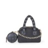 Bolsa Satchel Chica Textil con Monedero color Negro