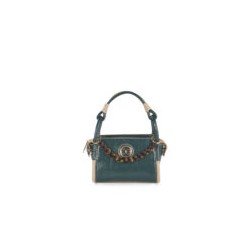 Bolsa Satchel Cloe Cadena Acrílica Carey color Verde