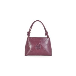 Bolsa Satchel Cloe Troquelado a Rombos color Rojo Tinto