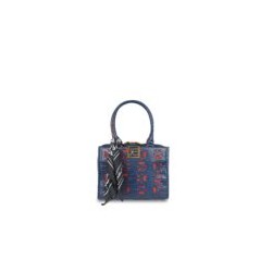 Bolsa Satchel con Mascada color Azul Marino