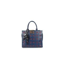 Bolsa Satchel con Mascada color Azul Marino