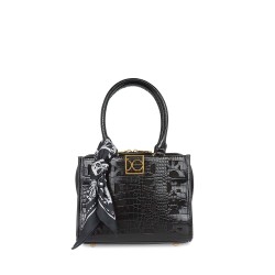 Bolsa Satchel con Mascada color Negro